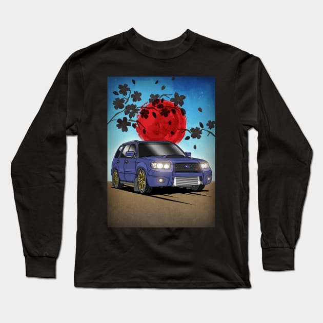 Subaru Forester XT STi (2007) Japanese Art Style Long Sleeve T-Shirt by Guyvit